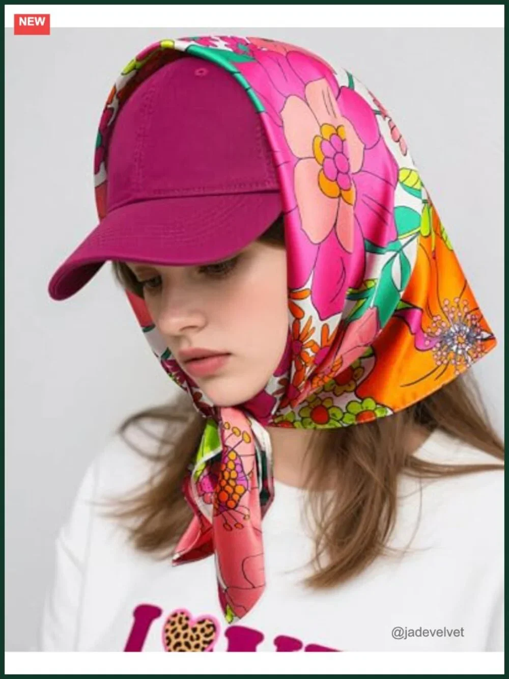 Satin Head Scarf for Women, Square Silk Hair Bandana, Reversible